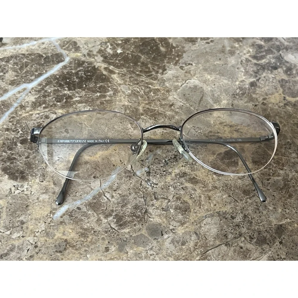 Emporio Armani Eyeglasses Frames Only, 118 1145, 47-19-130, Silver Made in Italy